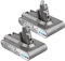 KAMNIK Batterie de Remplacement Li-ION 3000 mAh 21,6 V, Compatible avec la Batterie d'aspirateur Dyson V6 DC58 DC59 DC61 DC62 SV09 SV07 SV06 SV04 SV03 (Color : 2 Pcs Battery)