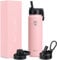 HydroPal Vacuum Insulated Stainless Steel Water Bottle, 1200ml/1000ml/750ml- 2 Lids (Straw Lid and Spout Lid), 2 Straws Water Bottle for 12 Hours Hot & 24 Hours Cold Drinks, Great for Work, Travel