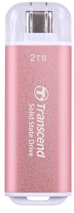Transcend 2T Portable SSD ESD300P USB Type-C 10Gbps PS4/PS5 Compatible Pink - TS2TESD300P