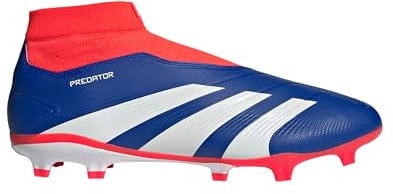adidas Unisex Football Boot Predator League Laceless Natural Dry Turf, Lucid Blue/Cloud White/Solar Red, 38, 5 UK