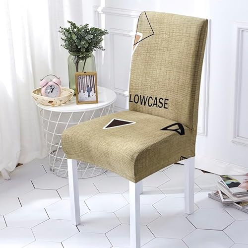 Stuhlhussen 2er Set Hellbraun Stretch Stuhlbezug,Abnehmbare Waschbar Stuhlhussen Schwingstühle, Hussen Für Stühle,Spandex Stuhlbezüge ​Für Hotel, Küche