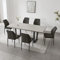 jiexi Extendable Dining Table 4-6 Seater, Dining Room Table Extending And Chairs Set, MDF Material Modern, Suitable For Living Room, Kitchen, Length 130-170cm (Table + 6 Black Chairs)