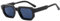 RUNHUIS Vintage Rechteckige Sonnenbrille für Damen Herren, Retro Sechseck Kleine dicke Rahmen Getönte Chunky Brille Schwarz/Grau