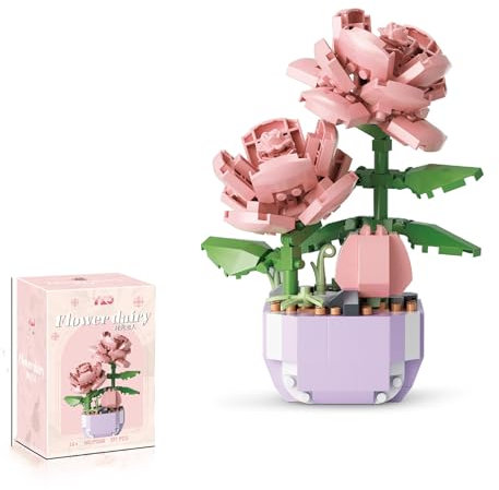 Pezicco Set di Costruzioni, Fiore e Pianta Giocattolo Blocchi di Costruzione DIY Costruzioni Decorazioni per Adulti e Bambini dai 6 Anni in su (317PCS,SIZE:72X52X99MM)