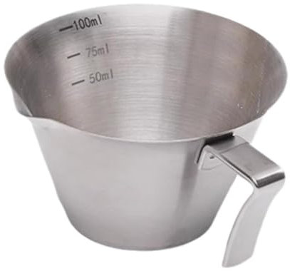 Tasse à expresso avec poignée, tasse à mesurer expresso de 100 ml, accessoires de tasse à expresso en acier inoxydable, versement en métal
