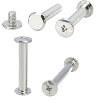 Vis à métal Lot de 5/10 vis de Reliure en Acier Inoxydable M2 M3 M4 304 pour Sac en Cuir, Ceinture, Album Photo, Scrapbooking, Livre, Poteau, Rivet(22mm,10sets D3-M2)