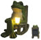Adornos solares de rana de jardín para exteriores, figura de rana de resina de 3.9 pulgadas con luces LED impermeables, bonita decoración de jardín para patio, balcón y patio, regalo único de