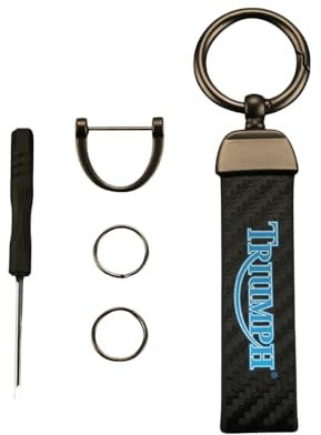 Moto Cuir Fibre de carbone Porte-clés pour Triumph Accessoires de moto,Black-A