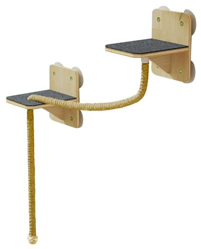 Derwrtup Wandregale Für Katzen,Indoor Kletterwand Mit Kratzpfosten - Kletterwand mit Liegeplatz, Kratzfunktion, Stufen als Fensterplatz für Haus