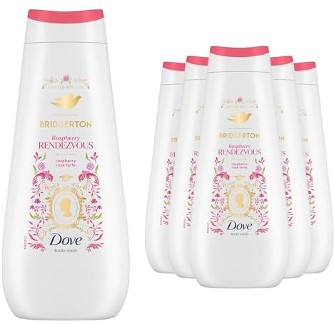 Dove Limited Edition Bridgerton Body Wash 400ml, 6 Pack - Raspberry Rendezvous Shower Gel for Instant Soft Skin, 1/4 Moisturising Cream & Sulfate-Free Formula