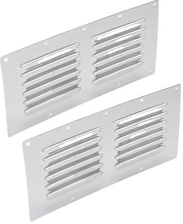 SUPYINI 2PCS Marine Louver Vent Cover 316 Stainless Steel Air Vent Grill Panel with Mirror Polished Finish for Boats Yachts RVs