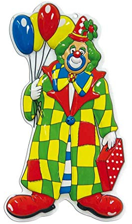 Wandbild Clown mit Ballons, Höhe ca. 60 cm, Wand-Deko, Dekoration