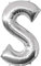 Amscan 3298301 - Super Shape Folienballon Buchstabe S Silber, 53 cm x 88 cm, Luftballon, Heliumballon, Geburtstag, Dekoration