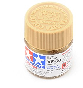 Tamiya 81760 – Acrylic Paint Mini, Matte Dark Yellow, 10 ml Bottle, XF-60