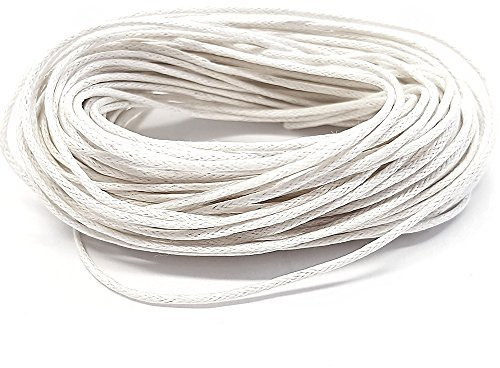 10 Mètres de fil cordon coton ciré pour creation bracelet shamballa tibétain - Blanc / 1 mm