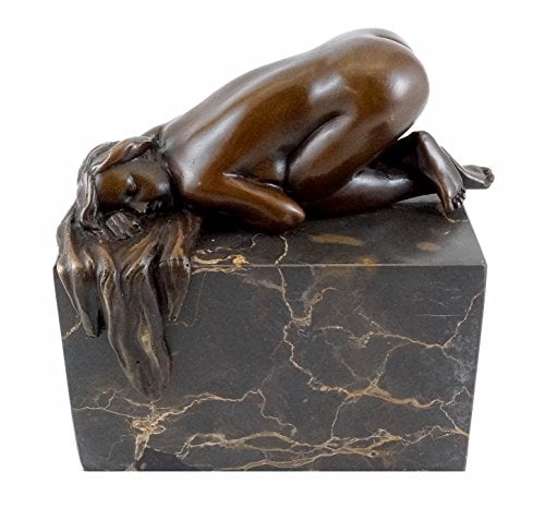 Kunst & Ambiente - Schlafender Akt auf Marmor - Bronzefigur - signiert - Milo - Nude Skulptur - Erotik Figur