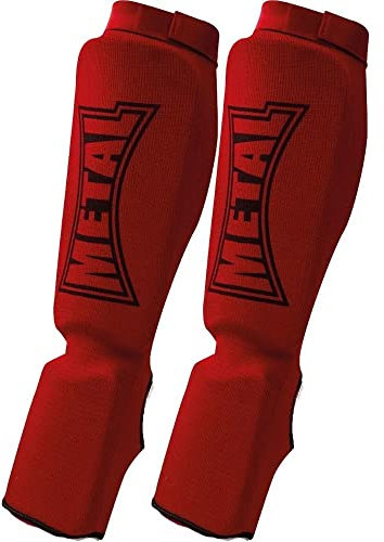 METAL BOXE Protège-Tibias/Pieds Rouge XS