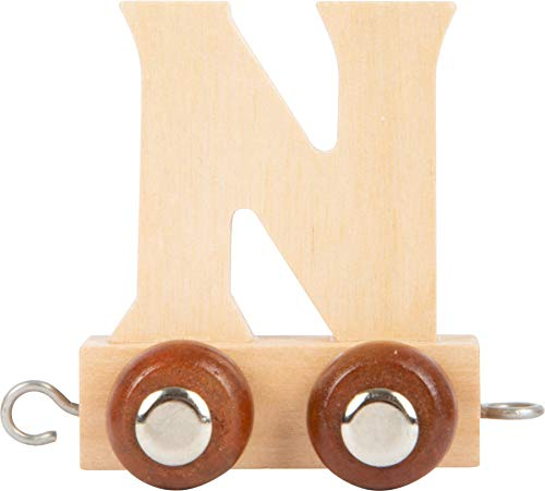 Buchstabenzug | Wunschname zusammenstellen | Holzeisenbahn | EbyReo® Namenszug aus Holz | personalisierbar | auch als Geschenk Set (Buchstabenzug N)