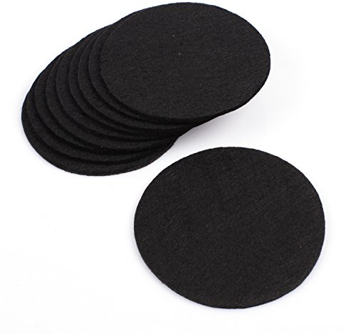 Set de 10 sous-verres ronds en feutre dans des couleurs modernes et élégantes, diamètre : 10 cm. noir