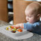 EasyMat Mini Portable Silicone Baby Suction Plate by EasyTots | Lid and Carry Case Included | Travel Friendly | Perfect Placemat for High Chair Feeding & Baby Led Weaning (Grey)