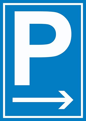 HB-Druck P Parkplatz Schild mit Pfeil nach rechts A5 (148x210mm)