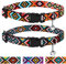 CollarDirect Aztekisches Katzenhalsband Breakaway, 2 Stück, Nylon, Tribal-Muster, geometrisches Haustier-Kätzchen-Halsband für Katzen (Aztec Sunset + Ethnic Teal)