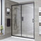 Milano Nero 1400mm Reversible Wet Room Sliding Shower Enclosure Door - Black