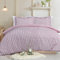 Sleepdown Parure de lit à Carreaux Vichy avec Housse de Couette et taies d'oreiller à Volants - Rose pâle uni - King Size (230 x 220 cm)