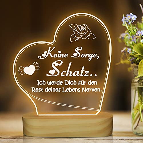 CooPark Geschenk für Ehefrau, LED Nachtlichter mit Text aufgedruckt, Kumpelgeschenk, Braut Valentinstag Geschenkidee Paargeschenk Liebhaber Geburtstag Hochzeitstag