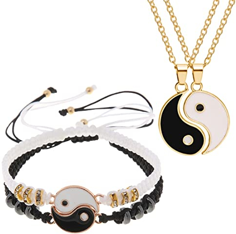 Pärchen Armband - Yin Yang Verstellbare Schnur, Freundschaft Bangle, Set Aus Halsketten Und Armbändern, Personalisierte Armbänder Für Paare Und Bester Freund