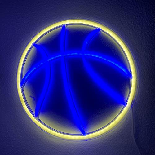 Basketball blau weiß Neonlicht LED Neon Schild USB Licht Lampe Reklame Leuchte Bar Party Nachtlicht Wand Dekoration Gaming Setup Streamer Hintergrund Beleuchtung dekorative Wandleuchte Sport Ball