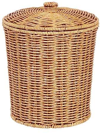 BESPORTBLE Panier De Rangement avec Couvercle Panier à Linge en Osier Panier De Rangement en Corbeille en Papier Tissé Vêtements Corbeille Tissé Multifonction Panier De Bureau PP