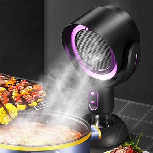 Tragbare Dunstabzugshaube, 5V 8W Desktop-Dunstabzugshaube mit 2 Windgeschwindigkeiten, Abnehmbarer Filter, Air Hood Tragbarer Abluftventilator für Innengrill, Hot Pot und