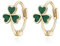 EVER FAITH Clover Earrings 925 Sterling Silver Lucky Shamrock Earrings for Women Girls Hypoallergenic Small Huggie Hoops Green Flower St Patricks Day Earrings