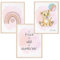 Mutzauber 3er Set Poster Kinderzimmer A4 | Bilder Kinder Wandtattoo | Deko Babyzimmer Jungen Mädchen | Löwe Regenbogen lila frech wild wunderbar ohne Rahmen