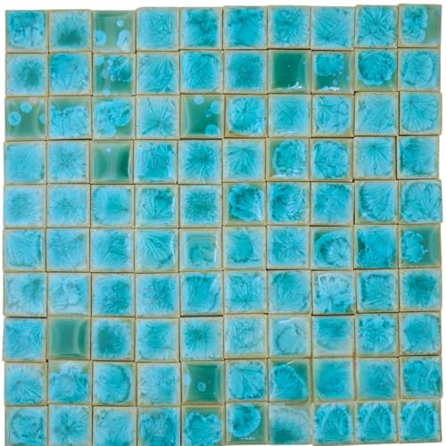 Yuvori Carreaux de mosaïque en céramique fabriqués à la main, 2 cm, 0,5 kg, bricolage, Qinghua chinois traditionnel et styles modernes, décoration d'intérieur, projets d'art de bricolage dans salles