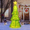 COSTWAY LED Weihnachtsbaum künstlich, 190cm beleuchteter Tannenbaum mit 200 LED-Lichern, Lichterbaum mit Stern & Plüschkugeln, Christbaum Weihnachtsdeko für Innen & Außen