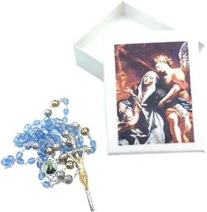 Generico Heilige Brigida Rosenkranz aus Kristall, 6 mm, mit Perlglanz-Karton-Box, hergestellt in Italien