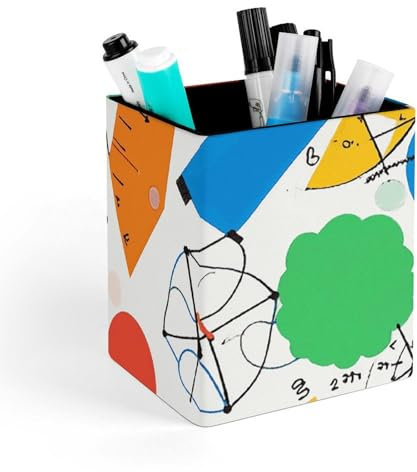 NQHJT Pot à crayons carré de géométrie mathématique geek pour femme - Pour bureau, bureau, table, papeterie