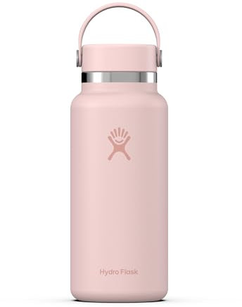 HYDRO FLASK - Wide Mouth Trinkflasche 946ml (32 oz) - Isolierte Wasserflasche aus Edelstahl - Sportflasche mit auslaufsicherem Flex Cap-Deckel & Gurt - Thermoflasche Spülmaschinenfest - Trillium