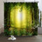 Xiaoterna Conte de fées Rideau de Douche forêt Fantastique Jungle des Bois Rideau de Salle de Bain Paysage Naturel Rideau de Douche Lever de Soleil Tissu imperméable et Lavable en Machine 180x240cm
