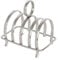 Argon Tableware Stainless Steel Toast Rack - 4 Slices - 1x Metal Kitchen Accessories Bread Slice Holder Stand Organiser Dish Tray with Handle