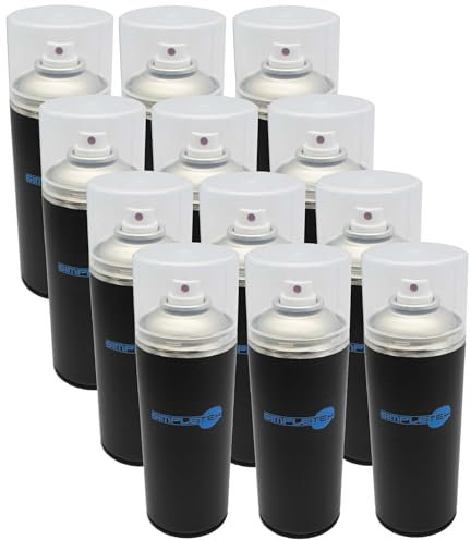 SIMPLETEK - Set da 12 bombolette di guaina spray trasparente per sigillatura impermeabile di crepe, fori, tetti e muri – 500 ml ciascuna