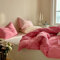 Lanqinglv Bettwäsche 135x200 cm Rosa 2teilig,Himbeere Rosa ÖKO-TEX Bettwäsche-Sets Bettbezug 135x200 cm mit Reißverschluss und 1 Kissenbezug 80x80cm aus Microfaser