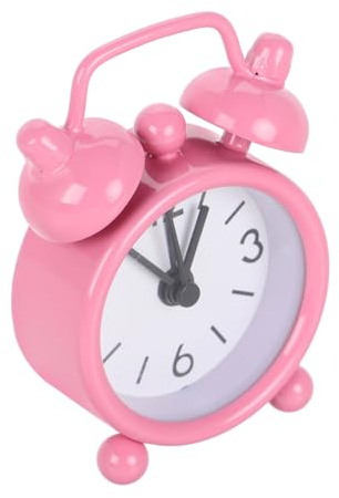 Garneck Mini Réveil Horloge Miniature 1:6 pour Maison De Poupée Accessoire Décoratif Rose Réveil Fonctionnel Ornement Miniature pour Garçon Et Filles Décoration De Chambre