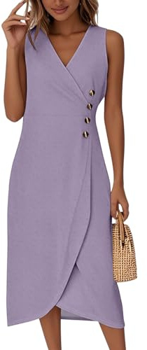 Générique Robe Longue Femme Ete Chic Et Elegant Été De Soiree Cocktail Robes Portefeuille Asymétrique Imprimé sans Manches Sexy Dress Pas Cher pour De Bal Mariage Noces De Fête