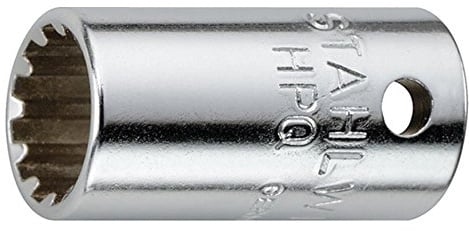STAHLWILLE Nr. 40aSP Steckschlüsseleinsatz 6,3 mm (1/4) Spline Schlüsselweite 3/8 L.23 mm HPQ-Hochleistungsstahl, verchromt
