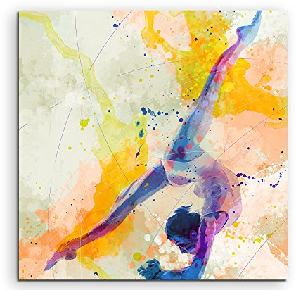 Paul Sinus Art Turnen IV 60x60cm Wandbild SPORTBILD Aquarell Art tolle Farben