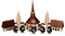 Rudolphs Schatzkiste Weihnachtsfiguren Seiffener Kirche mit Kurrende und Baum Natur Höhe ca 13cm NEU Sternsänger Sternträger Fensterdekoration Kirche Erzgebirge Seiffen Weihnachten Holz Deko