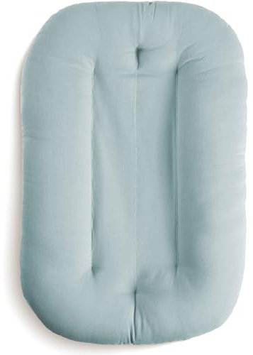 Snuggle Me® Babynest (0-9 Monate) - Premium Babynestchen Neugeborene, Bio-Baumwolle mit Faserfüllung, Ungepolsterte Mitte, die Umarmungen imitiert, 100% Maschinenwaschbar, Inkl. Reisetasche (Slate)